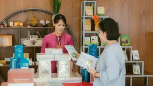 The nominees for the Women’s Literature Award are performing at the Writers’ House stage