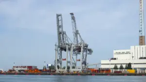 The oil spill stopped most of the shipping traffic in the port of Antwerp